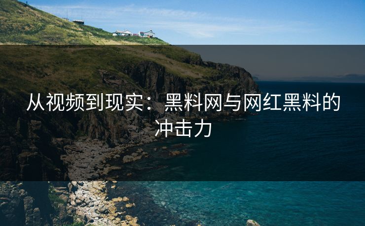 从视频到现实：黑料网与网红黑料的冲击力
