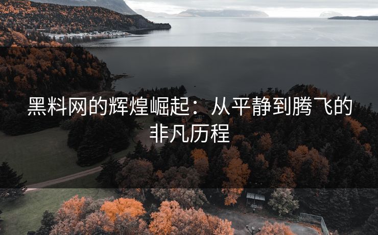 黑料网的辉煌崛起：从平静到腾飞的非凡历程