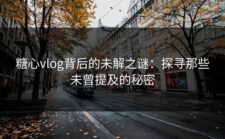糖心vlog背后的未解之谜：探寻那些未曾提及的秘密