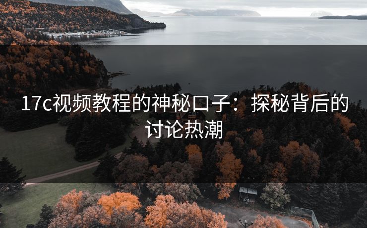 17c视频教程的神秘口子：探秘背后的讨论热潮  第1张