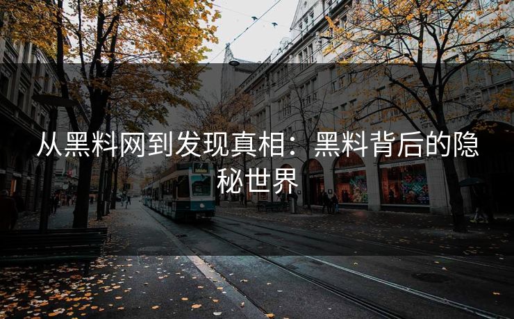从黑料网到发现真相：黑料背后的隐秘世界