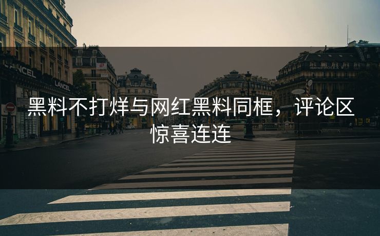黑料不打烊与网红黑料同框，评论区惊喜连连